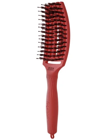 OLIVIA GARDEN FINGERBRUSH BOAR & NYLON MEDIUM RED CONFIDENCE