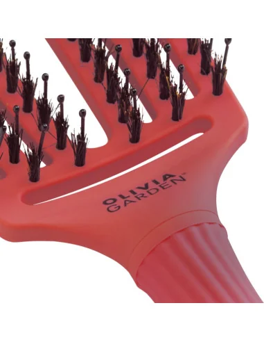 OLIVIA GARDEN FINGERBRUSH BOAR & NYLON MEDIUM RED CONFIDENCE