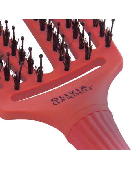 OLIVIA GARDEN FINGERBRUSH BOAR & NYLON MEDIUM RED CONFIDENCE