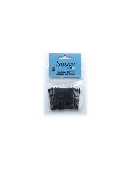 AG SUSAN HORQUILLA ONDULADA INVISIBLE MINI NEGRA 100UDS