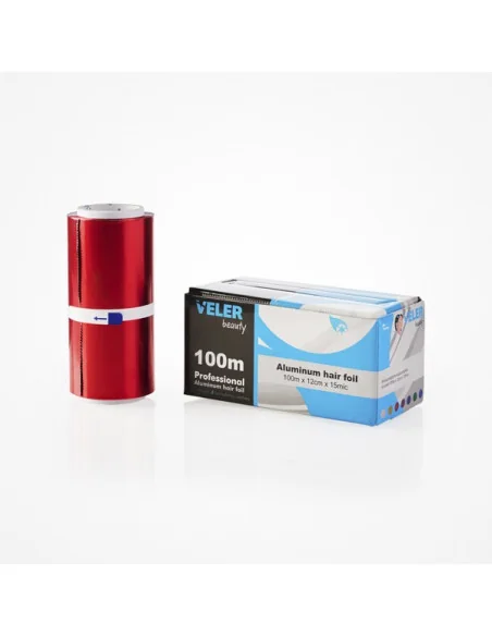 VELER BEAUTY ALUMINIO ROJO LISO ROLLO 100M X 12 CM