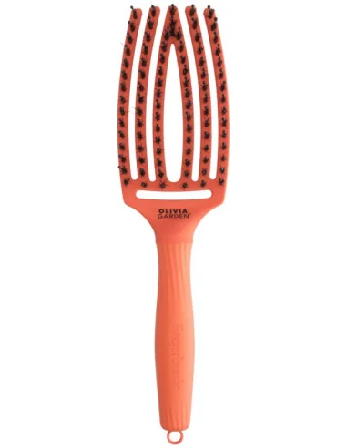 OLIVIA GARDEN FINGERBRUSH BOAR & NYLON MEDIUM ORANGE SPRITZ