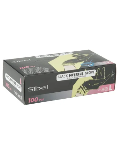 SIBEL CLEAN ALL GUANTES NITRILO NEGROS T/GRANDE 100 UDS.