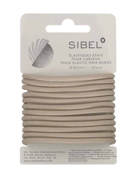 SIBEL GOMAS ELASTICAS BEIGE GRUESAS  ( CARTON 12 UDS.)