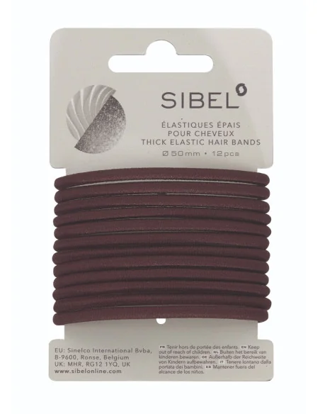 SIBEL GOMAS ELASTICAS MARRON GRUESAS  ( CARTON 12 UDS.)