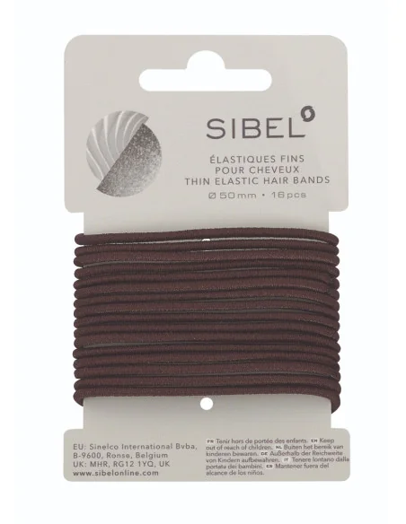 SIBEL GOMAS ELASTICAS MARRON FINAS ( CARTON 16 UDS.)