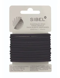 SIBEL GOMAS ELASTICAS NEGRAS GRUESAS  ( CARTON 12 UDS.)