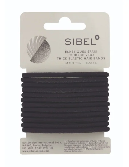 SIBEL GOMAS ELASTICAS NEGRAS GRUESAS  ( CARTON 12 UDS.)