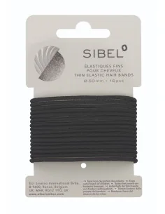 SIBEL GOMAS ELASTICAS NEGRAS  FINAS ( CARTON 16 UDS.)