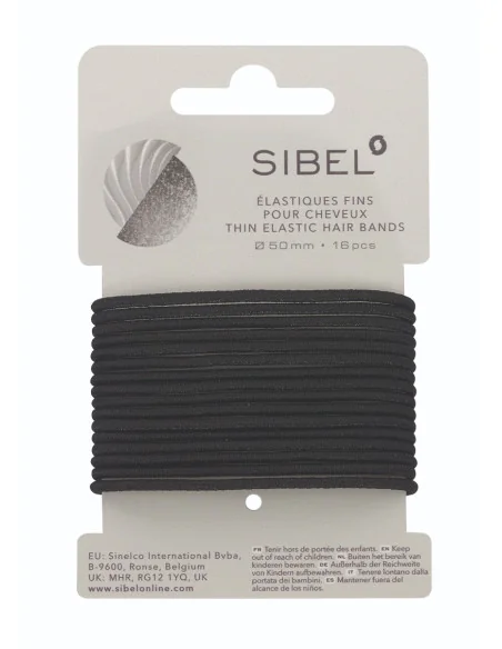 SIBEL GOMAS ELASTICAS NEGRAS  FINAS ( CARTON 16 UDS.)