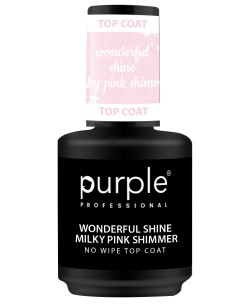 PURPLE WONDERFUL SHINE MILKY PINK SHIMMER TOP COAT 15ML