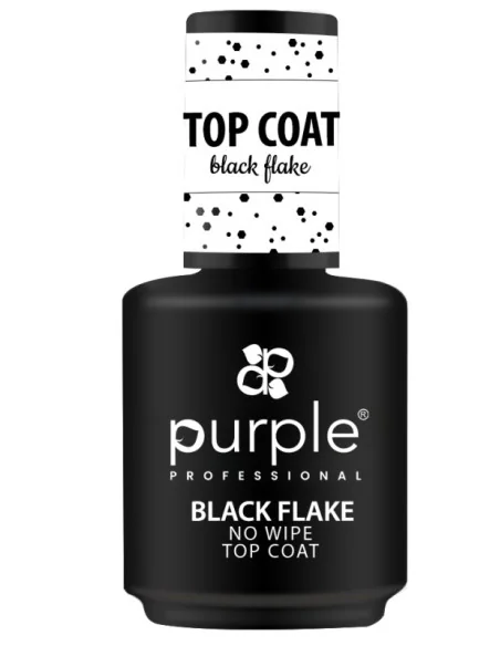 PURPLE BLACK FLAKE NO WIPE TOP COAT 15ML