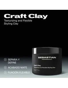 SEBASTIAN CRAFT CLAY TEXTURIZING AND FLEXIBLE STYLING CLAY 50ML 2