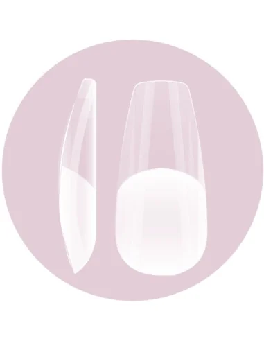PURPLE SOFT GEL TIPS BALLERINA MEDIUM HALF MATTE 600UDS