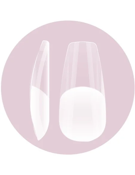 PURPLE SOFT GEL TIPS BALLERINA MEDIUM HALF MATTE 600UDS