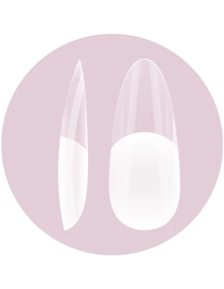PURPLE SOFT GEL TIPS ALMOND MEDIUM HALF MATTE 600UDS