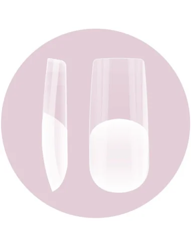PURPLE SOFT GEL TIPS SQUARE LONG HALF MATTE 600UDS