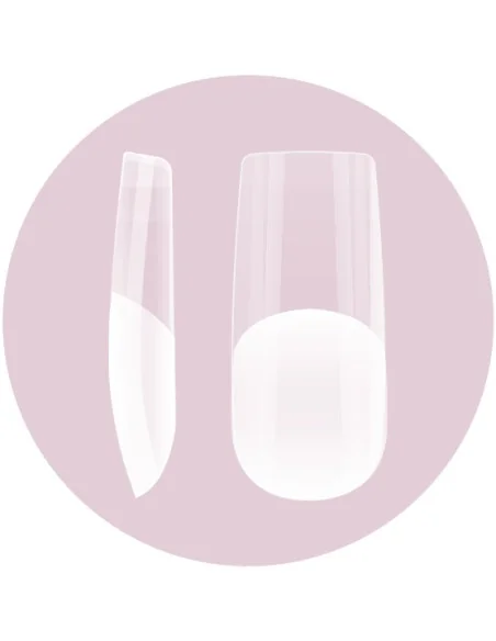 PURPLE SOFT GEL TIPS SQUARE LONG HALF MATTE 600UDS