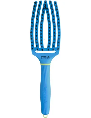 Olivia Garden Fingerbrush Boar & Nylon Medium Turbo Blue