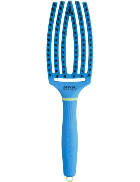 Olivia Garden Fingerbrush Boar & Nylon Medium Turbo Blue