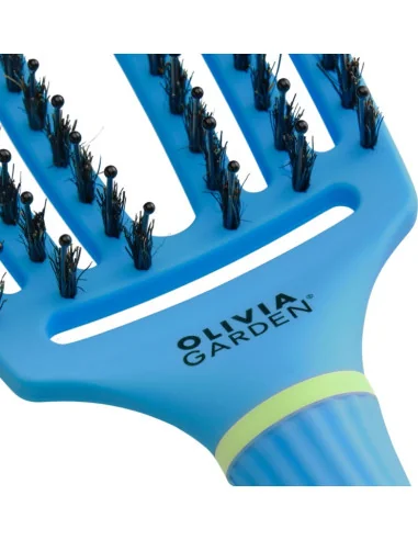 Olivia Garden Fingerbrush Boar & Nylon Medium Turbo Blue