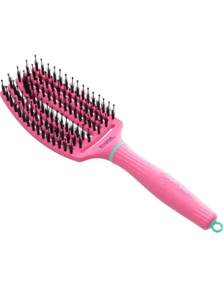 Olivia Garden Fingerbrush Boar & Nylon Medium Lollipop Pink