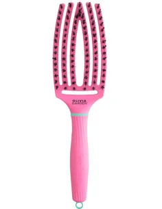 OLIVIA GARDEN FINGERBRUSH BOAR & NYLON MEDIUM LOLLIPOP PINK 2