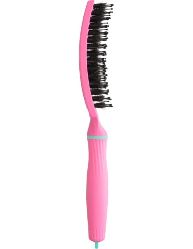 Olivia Garden Fingerbrush Boar & Nylon Medium Lollipop Pink