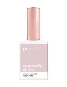PURPLE WONDERFUL SHINE MILKY WHITE NO WIPE TOP COAT 15ML