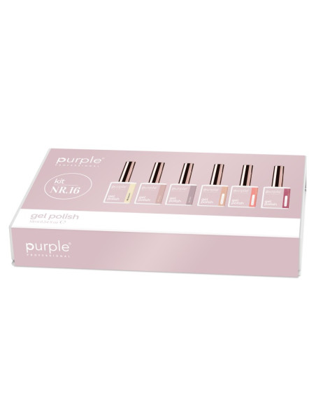 PURPLE KIT GEL POLISH NUMERO NR.16 (6 X 10ML)