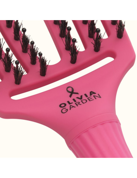 OLIVIA GARDEN FINGERBRUSH BOAR & NYLON PINK INK THINK PINK COLLECTION
