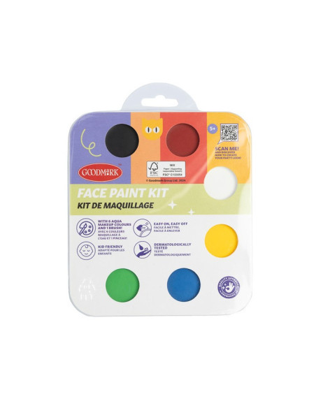 GOODMARK MAQUILLAJE AL AGUA PALETA 6 COLORES