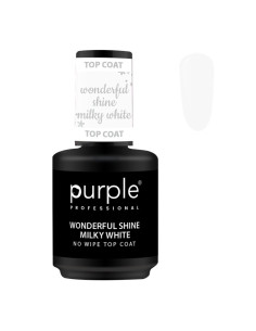Purple Wonderful Shine Milky White No Wipe Top Coat 15ml