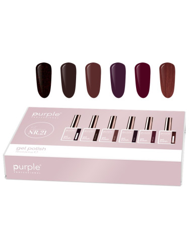 Purple Kit Gel Polish Nº 21 (6 x 10 ml) | Mathiss Ibiza
