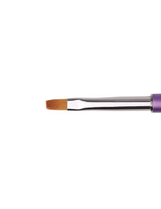 ***PURPLE PINCEL DECORADO NYLON #4 FLAT PARA GEL*** 2