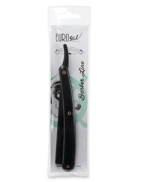 EUROSTIL BARBER LINE NAVAJA NEGRA MANGO DE PLASTICO