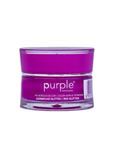 ***PURPLE POLVO ACRILICO DE COLOR RED GLITTER 3,5GR***