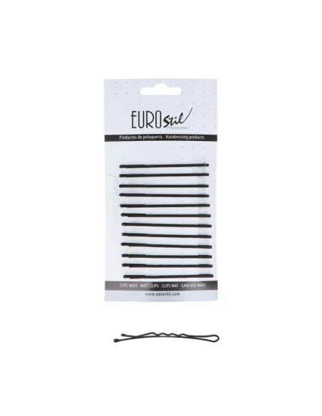 EUROSTIL CLIPS ONDULADOS 65MM NEGRO MATE (CARTON 12UDS)