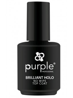 PURPLE BRILLIANT HOLO NO WIPE TOP COAT 15ML|Mathiss