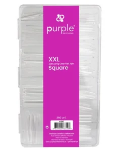 PURPLE XXL EXTRA LONG CLEAR NAIL TIPS SQUARE 360UDS