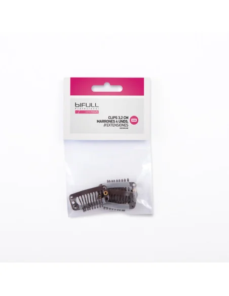 BIFULL CLIPS EXTENSIONES 3,2CM MARRONES (4UNIDADES)*