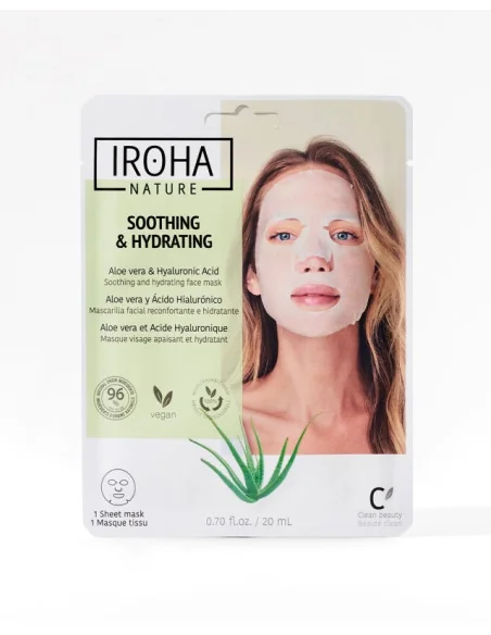 Iroha Soothing & Hydrating Tissue Face Mask Aloe Vera & H.a.