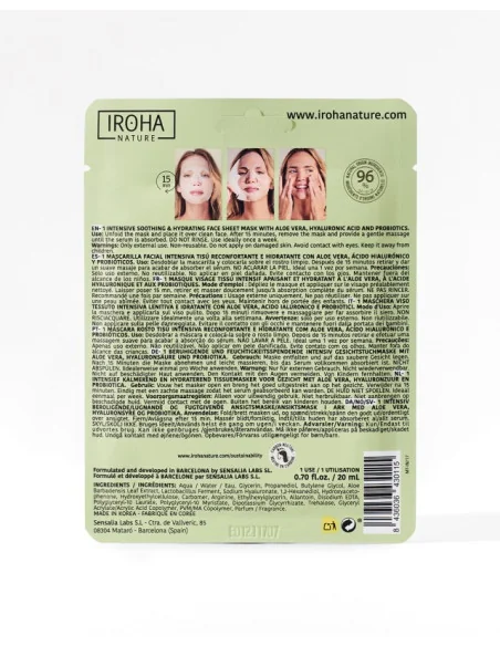 Iroha Soothing & Hydrating Tissue Face Mask Aloe Vera & H.a.
