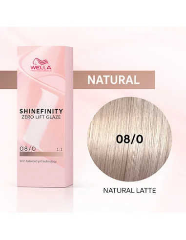 WELLA SHINEFINITY ZERO LIFT GLAZE 08/0 NATURAL LATTE 60ML