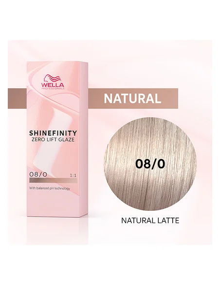 WELLA SHINEFINITY ZERO LIFT GLAZE 08/0 NATURAL LATTE 60ML