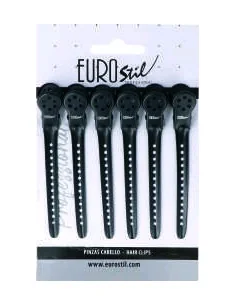 EUROSTIL PINZAS METALICAS NEGRAS (6 UNIDADES) 2