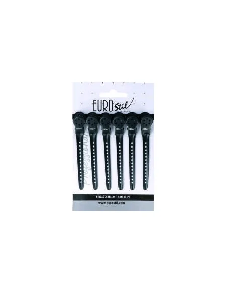 EUROSTIL PINZAS METALICAS NEGRAS (6 UNIDADES)