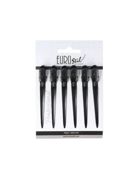 EUROSTIL PINZAS CURVADAS NEGRAS (6 UNIDADES)
