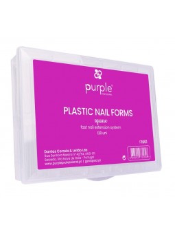 PURPLE PLASTIC NAIL FORMS SQUARE 120UDS|Mathiss