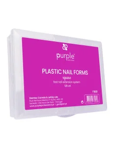 PURPLE PLASTIC NAIL FORMS SQUARE 120UDS
